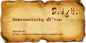 Dobrovolszky Áron névjegykártya