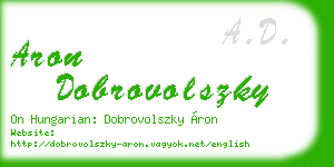 aron dobrovolszky business card